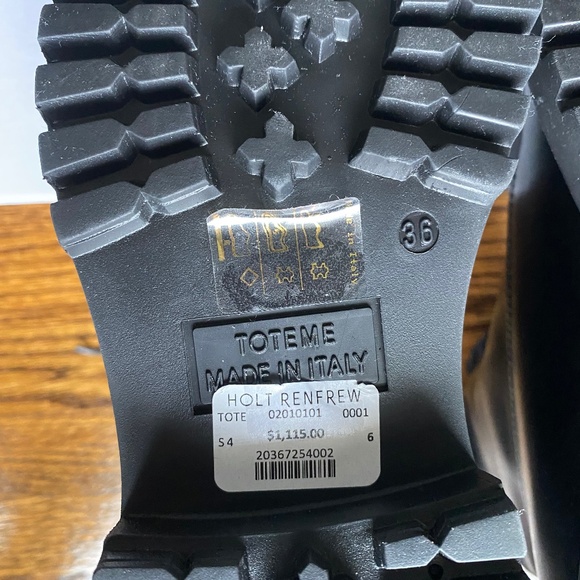 NWT TOTEME The Husky Leather Combat Boots - Sz IT 36(6) - Picture 16 of 16